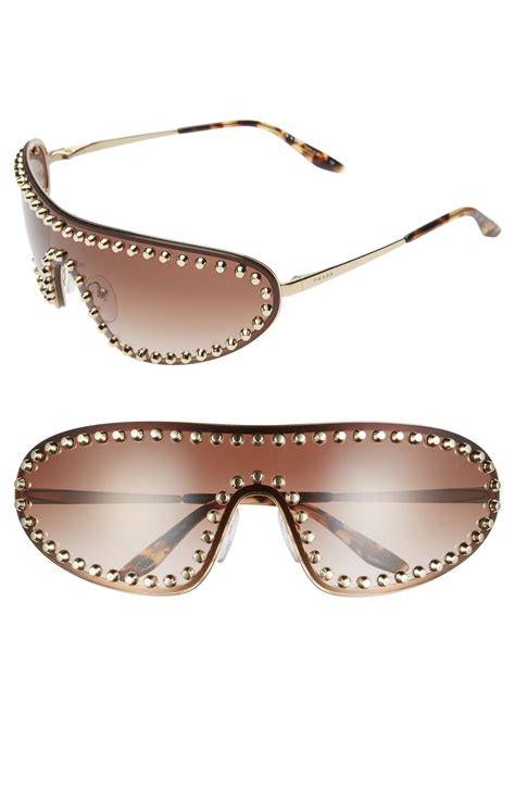 prada studded 170mm shield sunglasses|Prada sunglasses nordstrom.